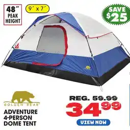 Big 5 Golden Bear Adventure 4-Person Dome Tent offer