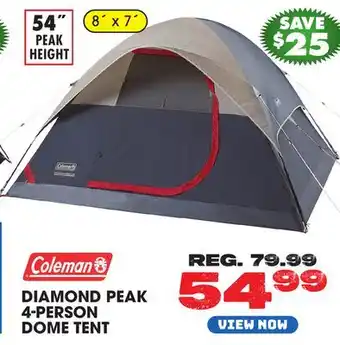 Big 5 Coleman Diamond Peak 4-Person Dome Tent offer