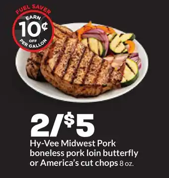 Hy-Vee Hy-Vee Midwest Pork boneless pork loin butterfly or America's cut chops offer