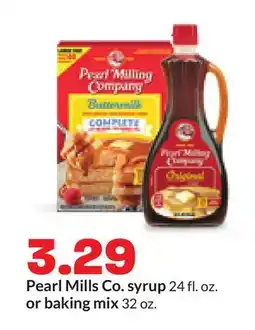 Hy-Vee Pearl Mills Co. syrup 24 fl. oz. or baking mix 32 oz offer