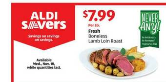 Aldi Fresh Boneless Lamb Loin Roast offer