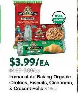 Plum Market Immaculate Baking Organic Cookies, Biscuits,cinnamon,& Crescent Rolls offer