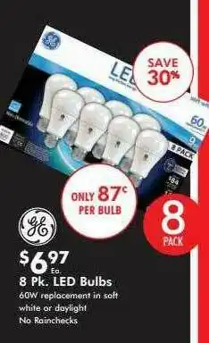 Valu Home Centers 8 Pk. Led Bulbs offer