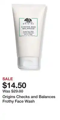 Ulta Beauty Origins Checks and Balances Frothy Face Wash offer