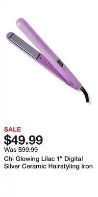 Ulta Beauty Chi Glowing Lilac 1 Digital Silver Ceramic Hairstyling Iron offer