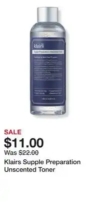 Ulta Beauty Klairs Supple Preparation Unscented Toner offer