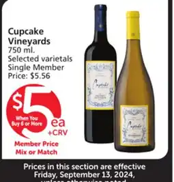 Albertsons Cupcake Vineyards offer