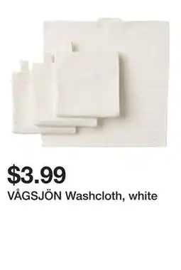 Ikea VÅGSJÖN Washcloth, white offer