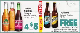 Vallarta Supermarkets Jarritos, Sidral or Sangria offer