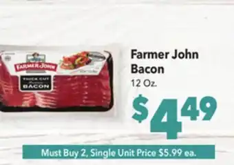 Vallarta Supermarkets Farmer John Bacon offer