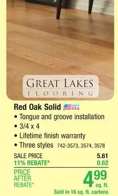 Menards Great Lakes Wood Floors Warm Cottage Oak 3/4 x 4 Solid Hardwood Flooring (16 sq.ft/ctn) offer