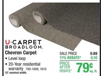 Menards U-Carpet Chevron Smokey Tan Commercial Level Loop Carpet 12 ft. Wide offer