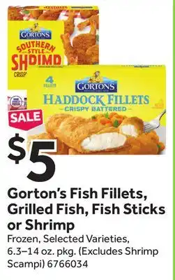 Stop&Shop Gorton's Fish Fillets, Grilled Fish, Fish Sticks or Shrimp offer