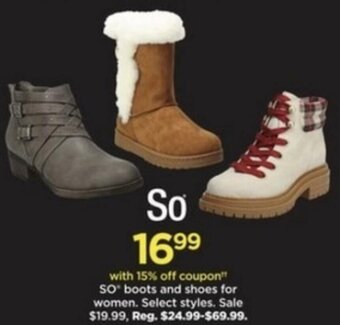 Kohl's SO Boots And Shoes For Women offer