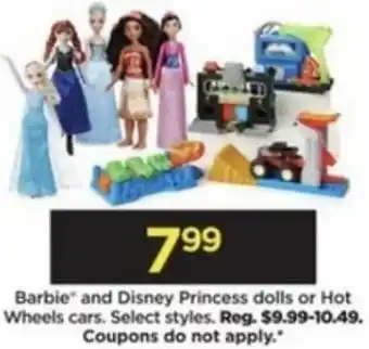 Kohl's Barbie And Disney Princess Dolls Or Hot Wheels Cars offer