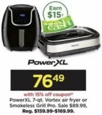 Kohl's PowerXL 7qt, Vortex Air Fyer Or Smokeless Grill Pro offer