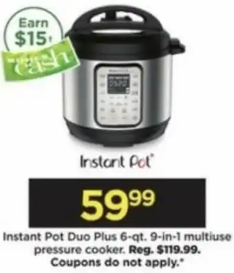 Instant Pot Duo Plus 6-qt. 9-In-1 Multiuse Pressure Cooker