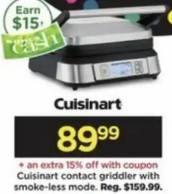 Kohl's Cuisinart Contact Griddler With Smoke-Less Mode offer