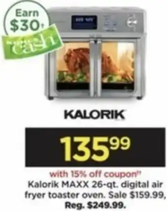 Kohl's Kalorik MAXX 26-Qt. Digital Air Fryer Toaster Oven offer