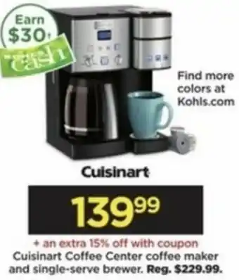 Kohl's Cuisinart Coffee Center Coffee Maker And Single-Serve Brewer offer