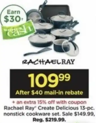 Kohl's Rachael Ray Create Delicious 13-Pc Nonstick Cookware Set offer