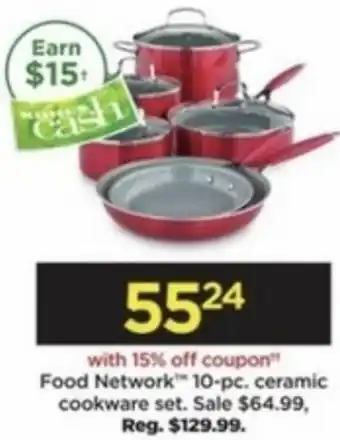 Kohl's Food Network 10-Pc. Ceramic Cookware Set offer