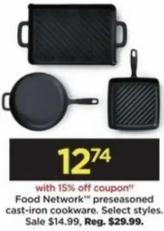 Kohl's Food Network Preseasoned Cast-Iron Cookware offer