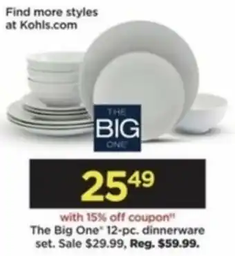 Kohl's The Big One 12-Pc Dinnerware Set offer