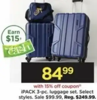 Kohl's iPack 3-Pc. Luggage Set offer
