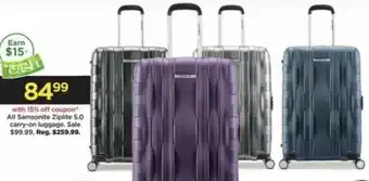 Kohl's All Samsonite Ziplite 5.0 Carry-On Luggage offer