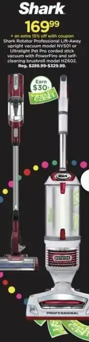 Kohl's Shark Rotator Professional Lift-Away Upright Vacuum Model NV501 offer