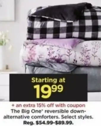 Kohl's The Big One Resersible Down-Alternative Comforters offer