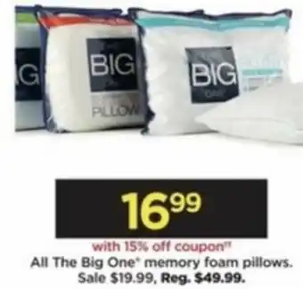 Kohl's All The Big One Memory Foam Pillows offer