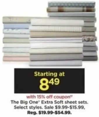 Kohl's The Big One Extra Soft Sheet Sets offer