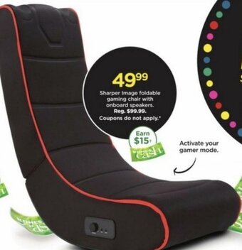 Kohl's Sharper Image Foldable Gaming Chair With Onboard Speakers offer