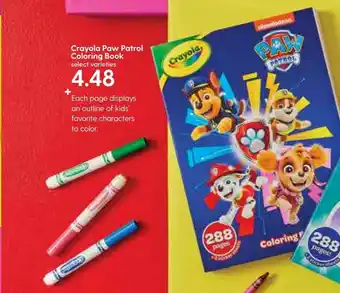 Hy-Vee Crayola Paw Patrol Coloring Book offer