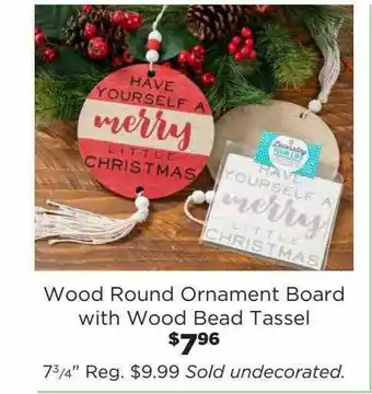 Craft Warehouse Wood Round Ornament Board With Wood Bead Tassel offer