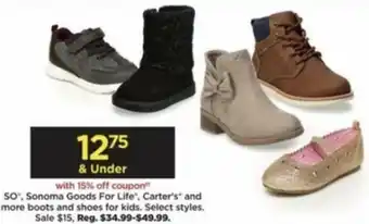 Kohl's SO Sonoma Goods For Life, Carter's And More Boots And Shoes For Kids offer