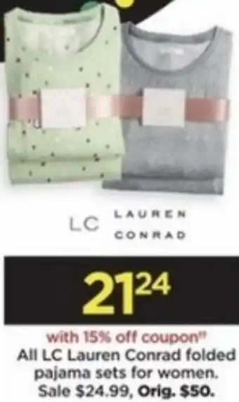 Kohl's All LC Lauren Conrad Folded Pajama Sets For Women offer