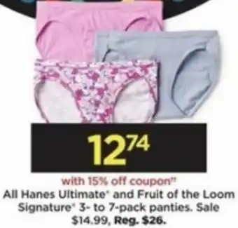 Kohl's All Hanes Ultimate And Fruit Of The Loom Signature 3 - To 7-Pack Panties offer