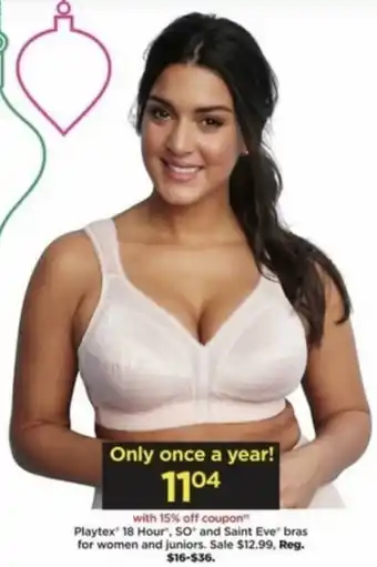 Kohl's Playtex 18 Hour, SO And Saint Eve Bras For Women And Juniors offer
