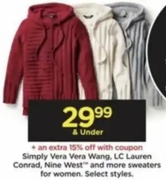 Kohl's Simply Vera Vera Wang LC Lauren Conrad, Nine West offer