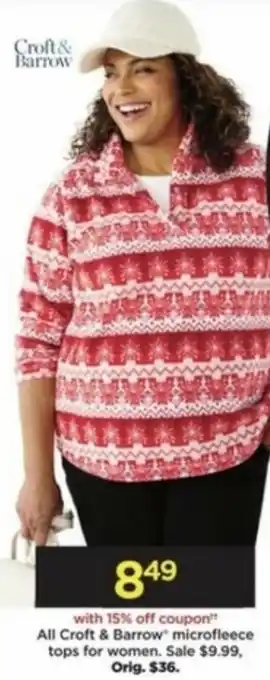 Kohl's All Cost & Barrow Microfleece Tops For Women offer