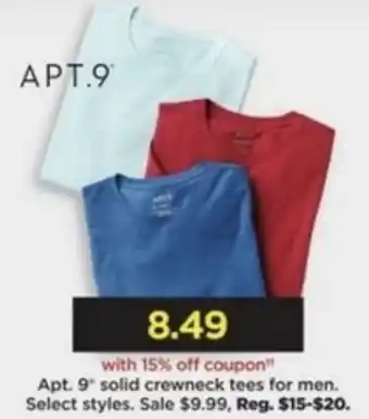 Kohl's Apt.9 Solid Crewneck Tees For Men offer