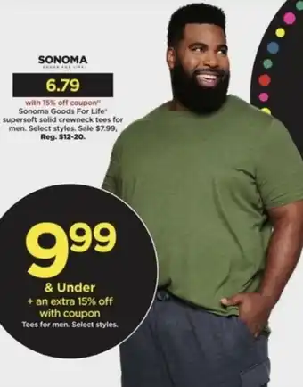 Kohl's Sonoma Goods For Life Supersoft Solid Crewneck Tees For Men offer