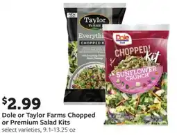 Fareway Dole or Taylor Farms Chopped or Premium Salad Kits offer
