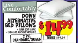 Ollie's LIVE COMFORTABLY DOWN ALTERNATIVE BED PILLOWS offer