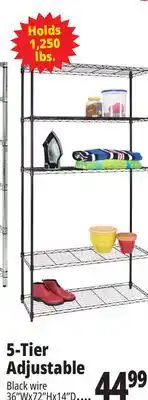 Ocean State Job Lot 5-Tier Adjustable Shelving offer