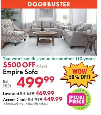 Boscov's Empire Sofa offer