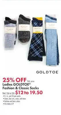 Boscov's Ladies GOLDTOE Fashion & Classic Socks offer